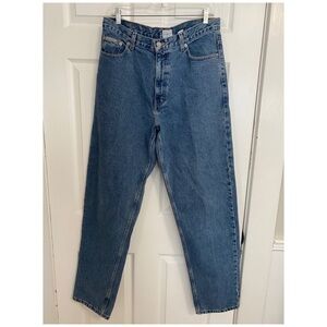 CALVIN KLEIN JEANS, HI RISE LIGHT WASH MOM JEANS